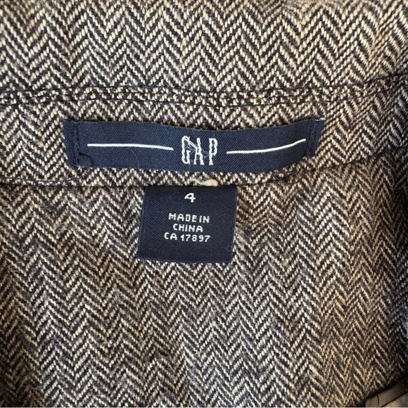 Vintage GAP WoolBlend blazer Brown herringbone preppy Small- Teacher Outfit - Picture 4 of 12